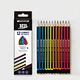 12pcs jumbo black body with neon color corner graphite pencil with dipped